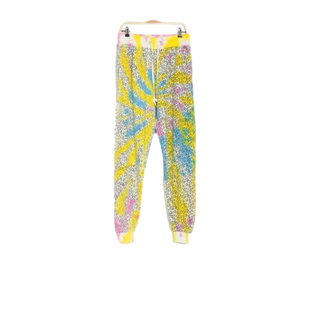 Public Art Men’s Joggers Size Small! Fun Tie Dyed Animal Print With Drawstring